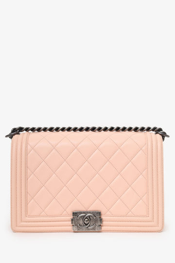 Chanel 2014 Baby Pink Lambskin Leather Large Boy New 1:1 Bags