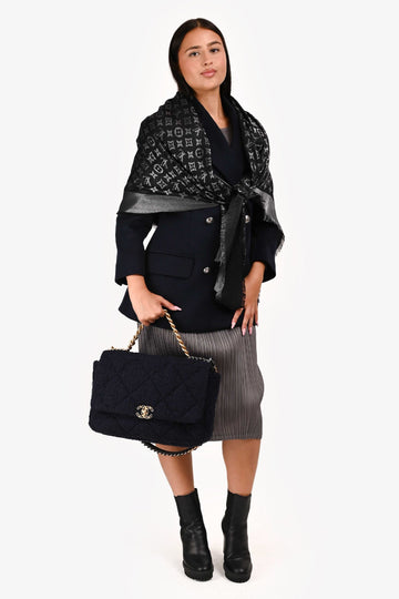 Chanel 2020 Navy Tweed Large Chanel 19 Shoulder New 1:1 Bags
