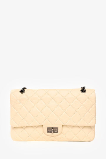 Chanel 2012 White Aged Calfskin Leather 2.55 Reissue 227 Flap New 1:1 Bags
