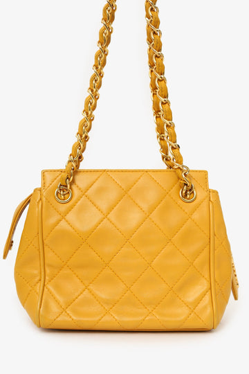 Chanel 1994-96 Yellow Quilted Lambskin Mini Square New 1:1 Bags