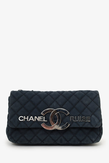 Chanel 2008/2009 Navy Canvas CC Cruise Shoulder New 1:1 Bags