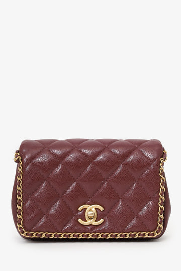 Chanel 22B Burgundy Caviar Never Ending Chain Flap New 1:1 Bags