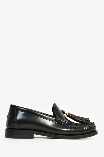 Christian Dior Black Leather 'D-Academy' Tassel Loafers Size 35.5