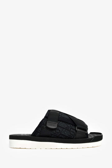 Christian Dior Black Oblique Jacquard 'Alpha' Sandals Size 38