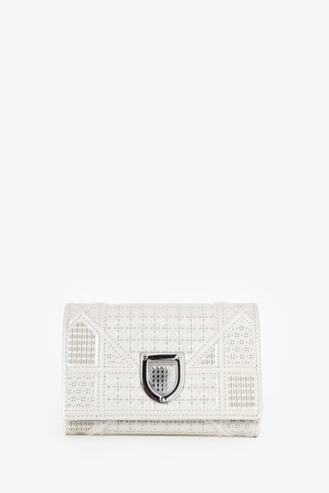 Christian Dior White Patent Diorama Wallet