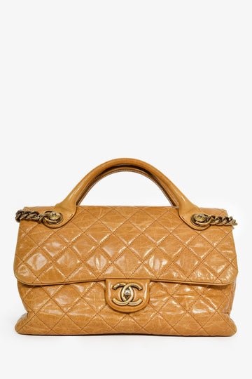 Chanel 2013-14 Brown Lambskin Métiers d'Art Paris-Edinburgh Castle Rock Flap New 1:1 Bags