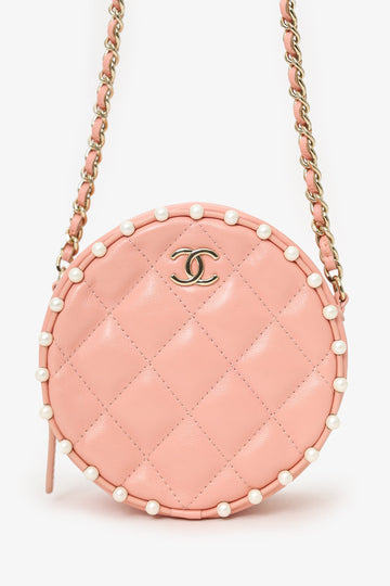 Chanel 2019-20 Pink Pearl Round Crossbody New 1:1 Bags