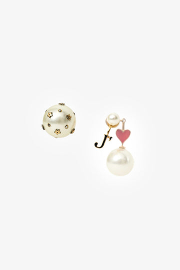 Christian Dior Gold Plated Pearl Drop Asymmetrical Earrings