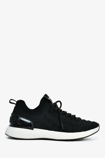 Chanel Black Knit Logo Sneakers Size 36