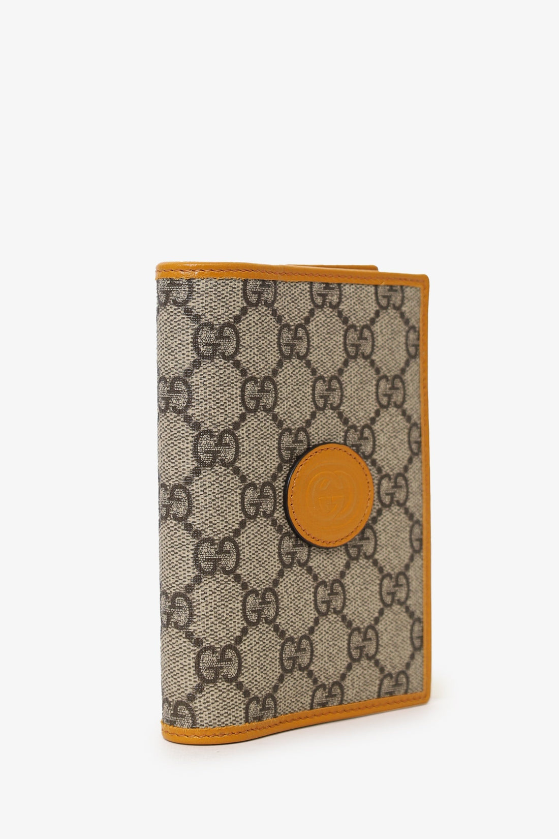 Gucci Beige/Yellow GG Supreme Passport Holder