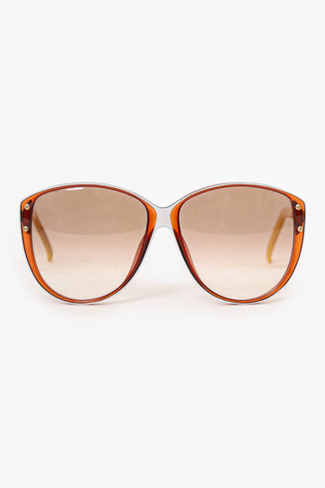 Christian Dior Vintage White/Yellow Frame Cat-eye Sunglasses