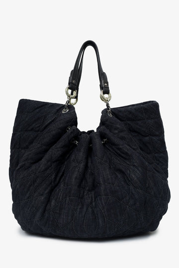 Chanel 2008-09 Navy Quilted Denim XL Coco Cabas Spirit New 1:1 Bags