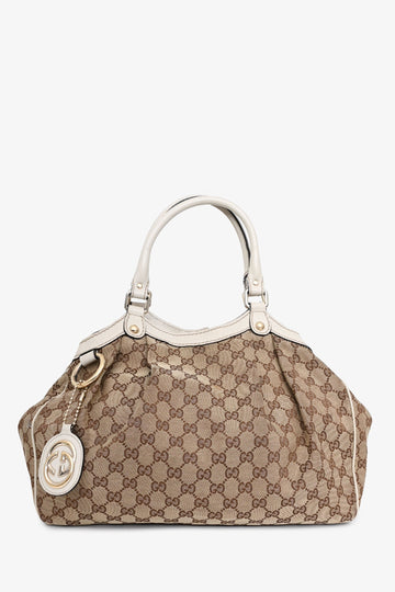 Gucci Canvas Leather Trimmed Sukey