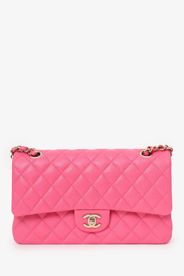 Chanel Pink Caviar Leather Medium Classic Double Flap Shoulder New 1:1 Bags