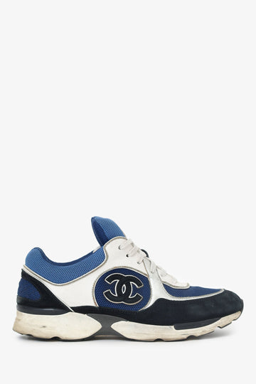 Chanel Black/Blue Suede/Mesh Chunky Sneaker Size 38.5