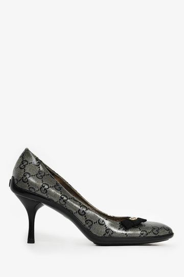 Gucci Vintage Silver Metallic GG Heels Size 36