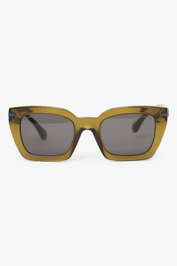 Chanel Khaki Frame CC Square Sunglasses