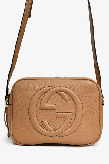 Gucci Brown Grained Leather 'Soho Disco' Camera Bag