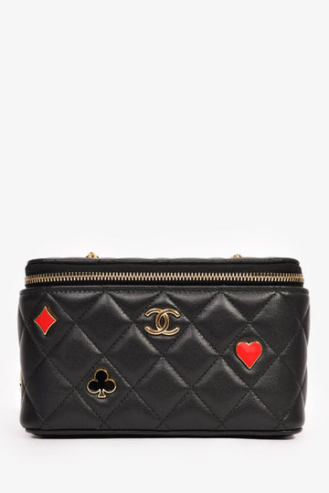 Chanel 2021+ Black Lambskin Leather Coco Casino Small Vanity Case Crossbody