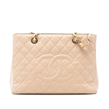 Grand Shopping Tote Quilted Caviar
