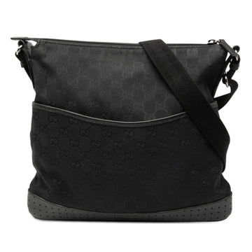 Zip Messenger Bag GG Canvas with Perforated Leather Medium