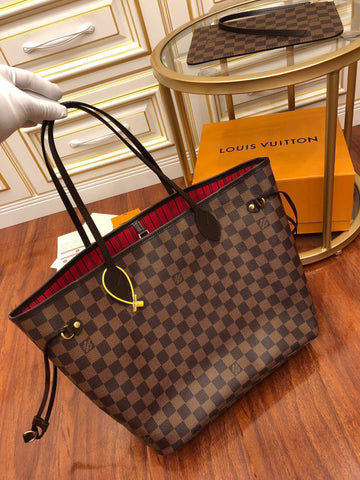 N41358 NEVERFULL MM Cherry Damier Ebene RED INSIDE  quality