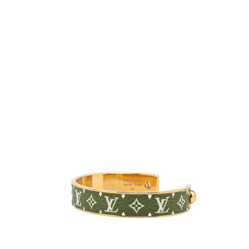 Green Louis Vuitton Gold Plated Monogram Canvas Escale Wild Bracelet