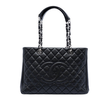 Grand Shopping Tote Quilted Caviar