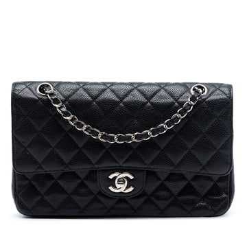 Classic Double Flap Bag Quilted Caviar Medium
