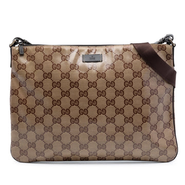 Zip Top Messenger Bag GG Coated Canvas Medium
