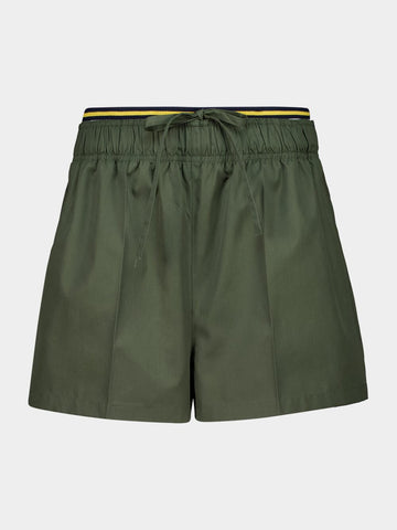 Military Green Poplin Shorts
