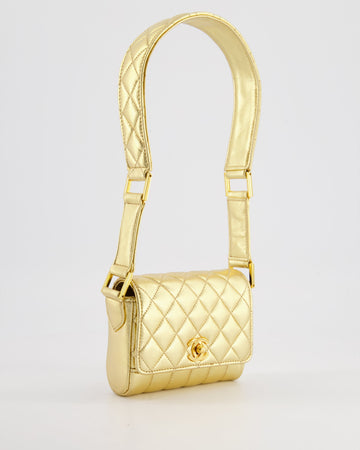 Chanel  Gold Quilted Mini Bag with 24K Gold Hardware