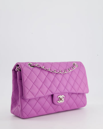 Chanel Grape Medium Classic Double Flap Bag in Leather Leather with Silver Hardware RRP £8,530