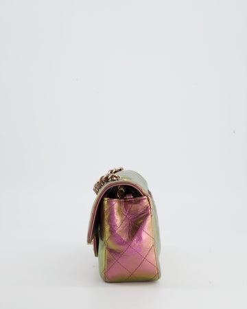 Chanel Mini Rectangular Bag in Iridescent Rainbow Metallic Leather Leather and Champagne Gold Hardware