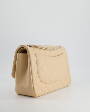 Chanel Beige Jumbo Classic Double Flap Bag in Leather with Silver Hardware RRP £9,240