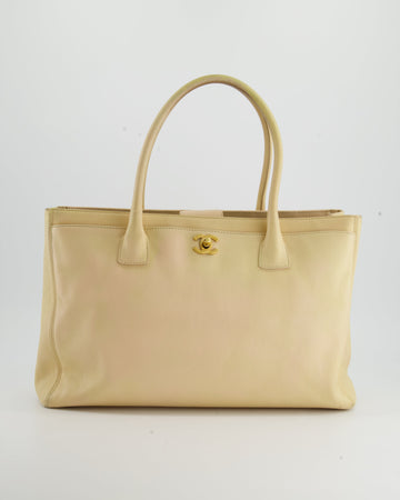 Chanel  Beige Executive Tote Bag in Leather with 24K Gold Hardware