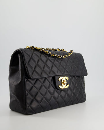 Chanel Navy  Maxi Mademoiselle Single Flap Bag in Leather with 24K Gold Hardware
