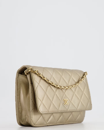 Chanel Metallic Gold Wallet on Chain Bag in Leather Leather with Gold Hardware