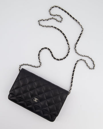 Chanel Black Wallet on Chain in Leather with Silver Hardware