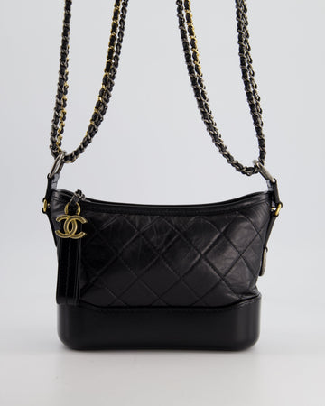 Chanel Black Small Gabrielle Bag in Leather Leather with Mixed Hardware