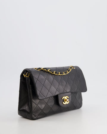 Chanel Black Small  Double Flap Bag in Leather Leather with 24K Gold Hardware