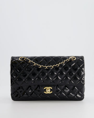 Chanel Black Medium Classic Double Flap Bag in  Leather with Gold Hardware