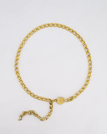 Chanel Vintage Gold Chain Medallion Belt Size 85cm