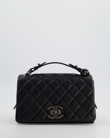 Chanel Black City Rock Bag in Goatskin Leather with Ruthenium Hardware