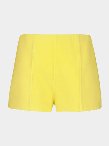Yellow Double Cotton Shorts