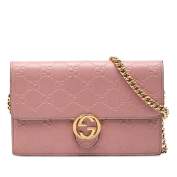 Icon Wallet on Chain Guccissima Leather