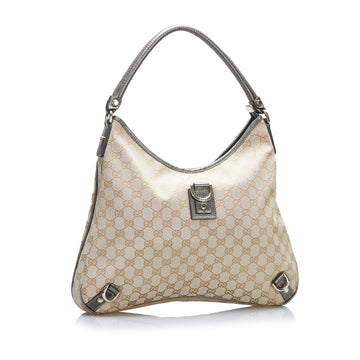 Gucci Abbey D-Ring Brown GG Leather/canvas
