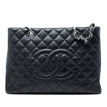 Grand Shopping Tote Quilted Caviar