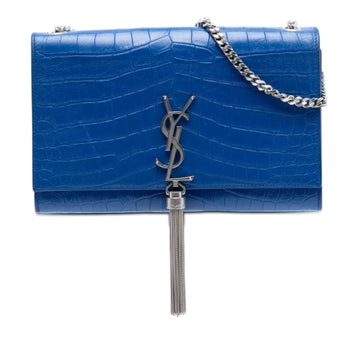 Classic Monogram Tassel Crossbody Bag Leather Embossed Leather Medium