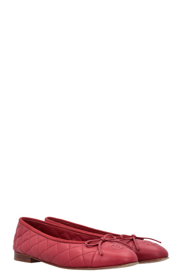 CHANEL Classic CC Ballet Flat Red